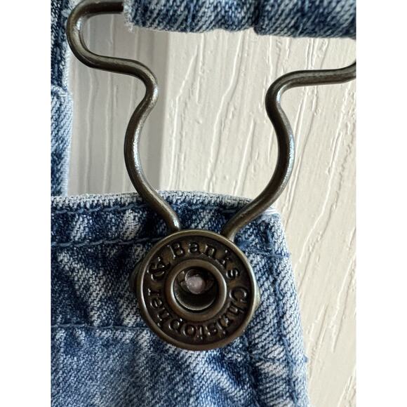 CHRISTOPHER & BANKS Vintage Christmas Appliqué Wide Leg Denim Jean Overalls Sz L - Picture 4 of 16